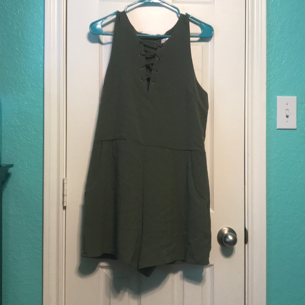 Army green romper
